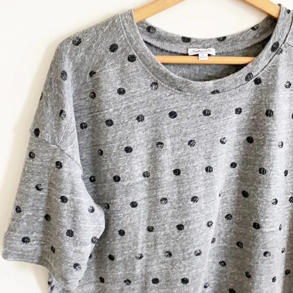 Splendid Gray knit polka dot oversized t-shirt - Picture 2 of 6